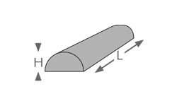 tailles cales demi-cylindriques VISCO'CONFORT en mousse viscoélastique à mémoire de forme sous tissu enduit polyuréthane