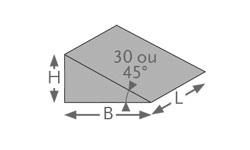tailles cales triangulaires VISCO'CONFORT en mousse viscoélastique à mémoire de forme sous tissu enduit polyuréthane